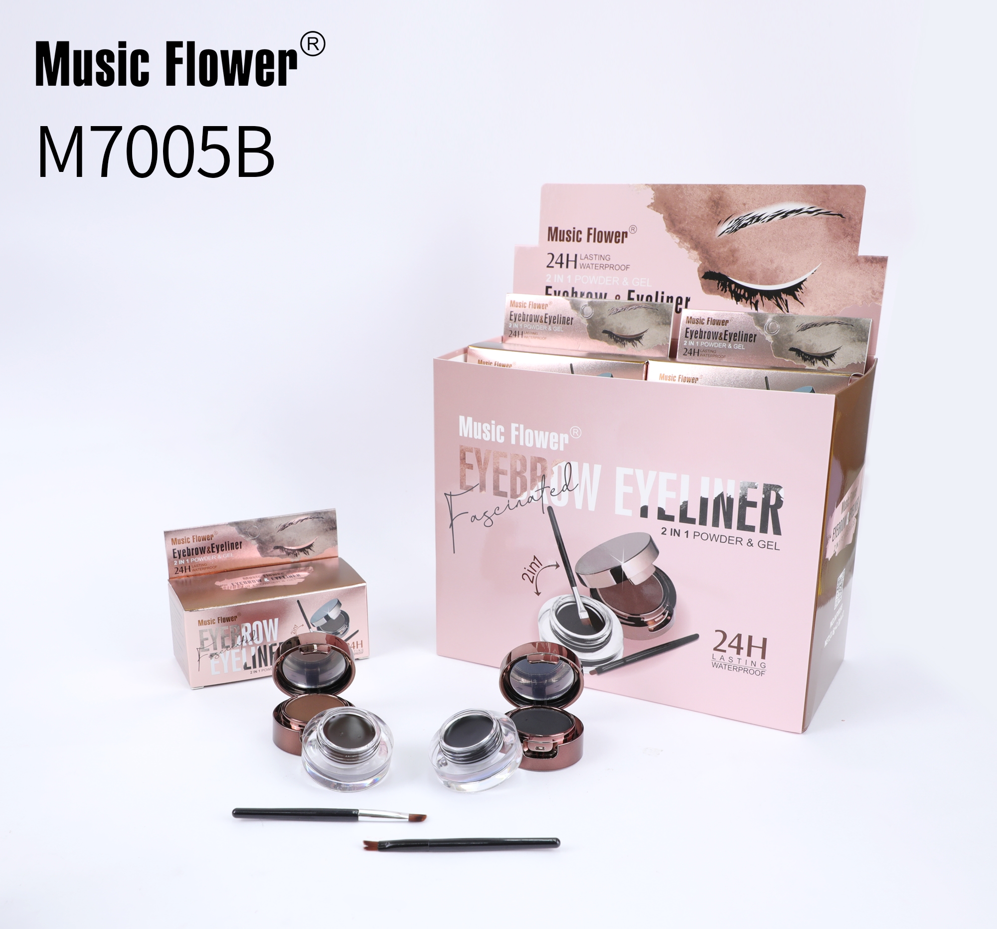 音乐花 水溶性眼线粉+眼线膏 M7005B