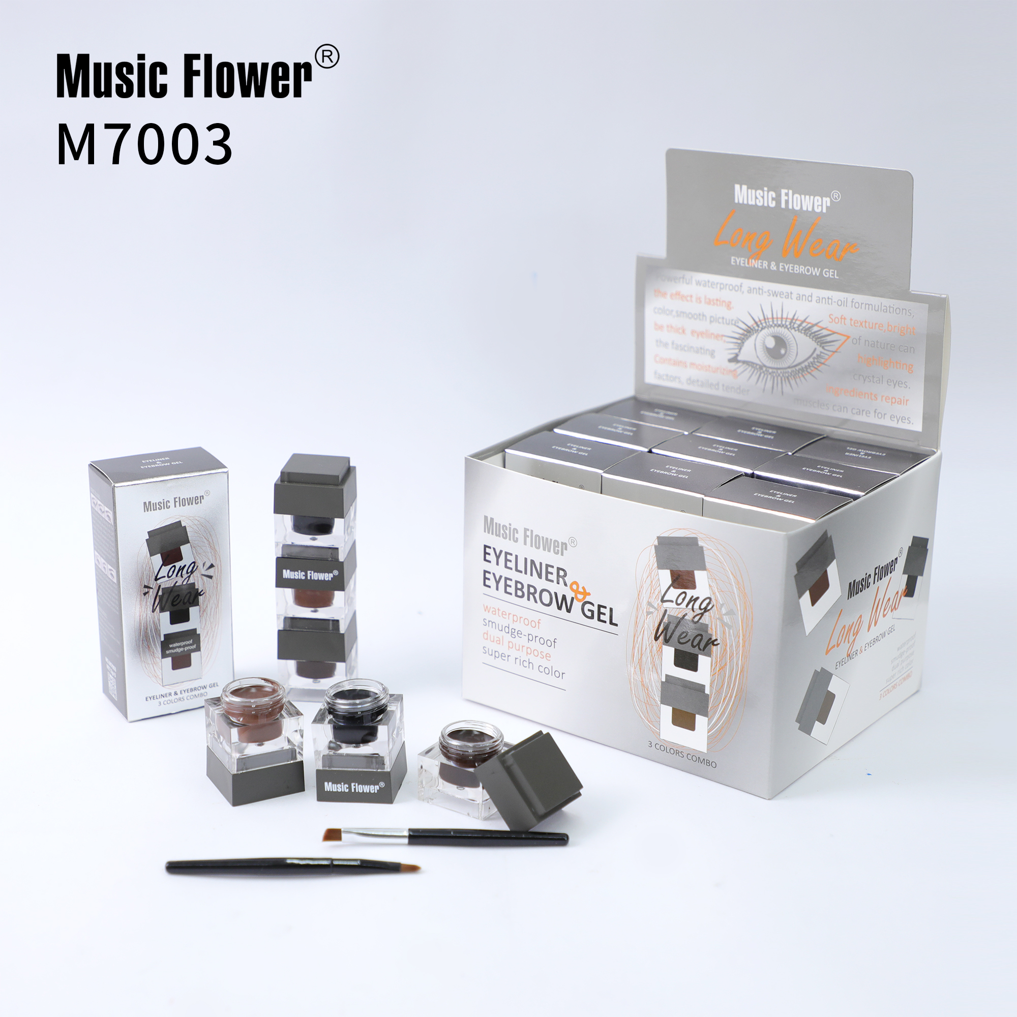 音乐花 三色眼线膏眉膏 M7003